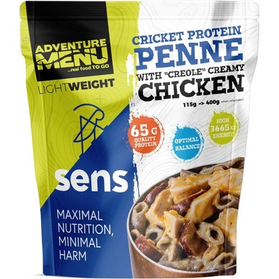 Adventure Menu Lightweight Sens Cvrččí proteinové penne s kuřecím masem v kreolské krémové omáčce 400 g