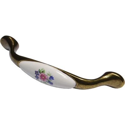 ATM LUCCA kvet patina mosadz porcelán 96 mm