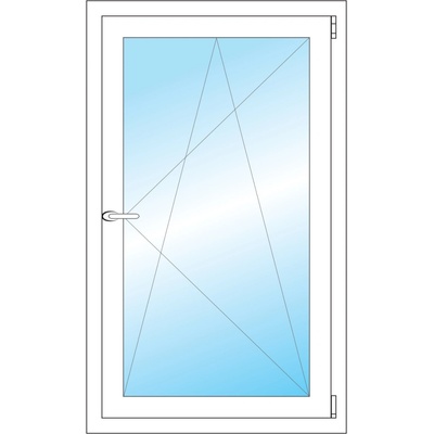 OKNA HNED Plastové okno 68x113 cm (680x1130 mm) bílé otevíravé a sklopné pravé