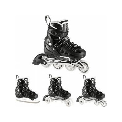 NILS Extreme Rollers Nils Extreme NH10905 4in1 BLACK LED SIZE M (35-38) LYVOROLLER WITH A DIAMETER. HOCKEY PLOZA NILS EXTREME