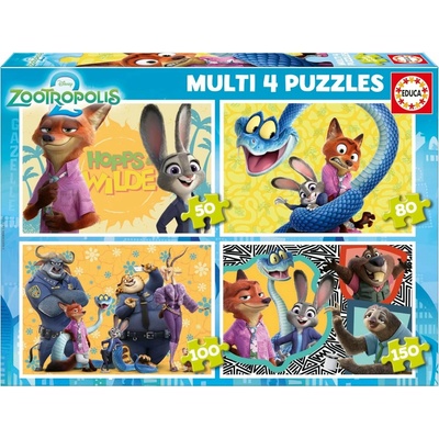 EDUCA Zootropolis 2 4v1 50,80,100,150 dílků