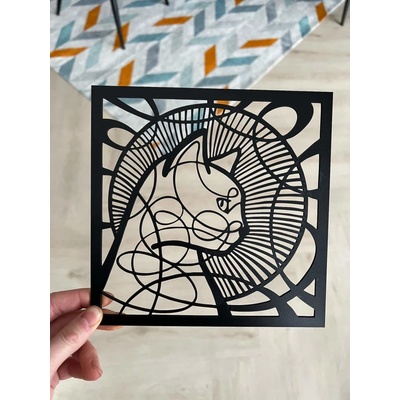 Vsepropejska Mandala kočka dekorace na zeď Rozměr (cm): 38 x 38, Dekor: Černá
