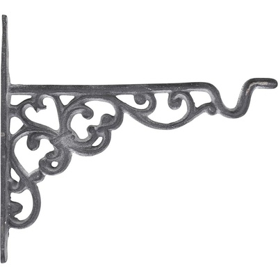 Chic Antique Šedá antik litinová konzole s háčkem - 19*2*17cm - Chic Antique