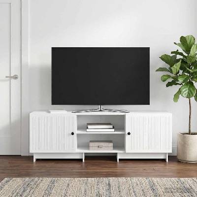 vidaXL ТВ шкаф Бял 150 x 31 x 50 см Инженерен дървен материал (893995)