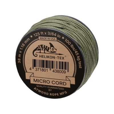 HELIKON-TEX MICRO cord 38m olive drab, Helikon-Tex, Varianta Olive Drab, Veľkosť UNI