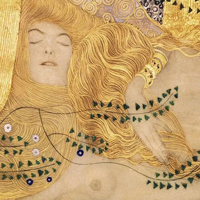 Obrazy - Klimt, Gustav: Wasserschlangen - Vodní hadi (detail) - reprodukce obrazu