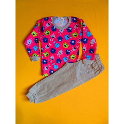 Arex ČR detské pyžamo tm.růžové šedé