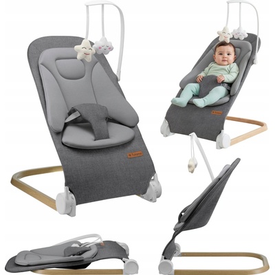 TULANO skládací polohovací lehátko pro miminka s popruhy Moon 50 grey