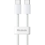 Mcdodo Кабел за данни - Mcdodo (CA-5690) - USB-C → USB-C, PD бързо зареждане, 3A, 60W, 480Mbps, 1m - Бял