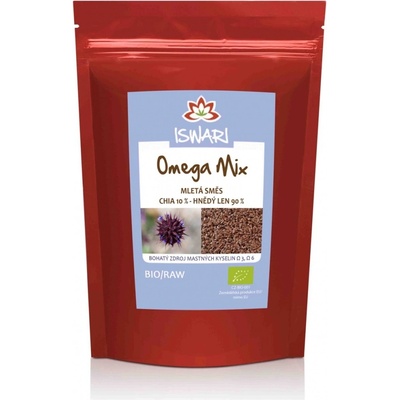 Iswari BIO Omega Mix směs mletých semínek chia hnědý len 250 g
