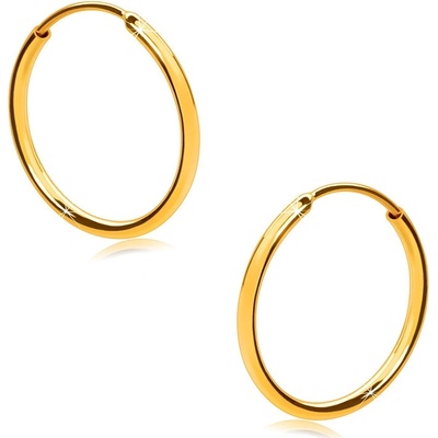 Šperky Eshop ve žlutém zlatě jemné kroužky lesklý zaoblený povrch S2GG48.15