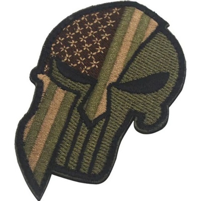 WARAGOD Vyšívaná nášivka Punisher, USA zelená