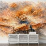 Art Gift Decor Фототапет с акварелно цвете в топли оранжеви нюанси