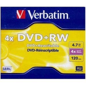 Verbatim DVD+RW презаписваем DVD диск 4, 7 GB, стандартен калъф 43229 (43229)