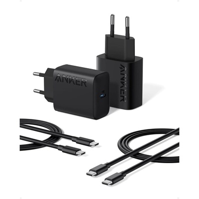 Anker 25W USB-C комплект 2бр. зарядни и 2 бр. USB-C кабели (B2652311)