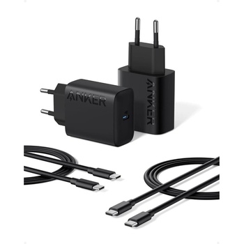 Anker 25W USB-C комплект 2бр. зарядни и 2 бр. USB-C кабели (B2652311)