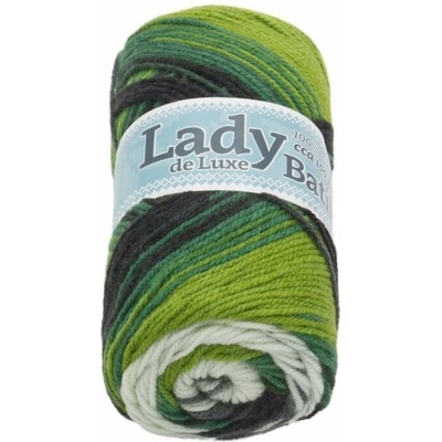 Lady de Luxe BATIK 100g - 603 biela, zelená