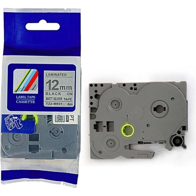 Compatible Съвместима лента с Brother TZ-M931 / TZe-M931, 12mm x 8m, черен печат / сребърен фон (TZeM931)