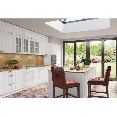 ИРИМ Кухня Сити 970 бяло гладко / бяло фладер с термоплот