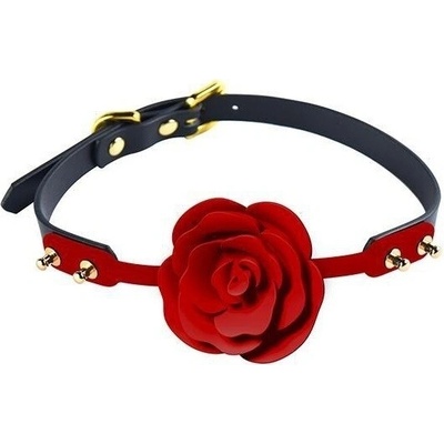 Silikónový škrtidlo v tvare ruže s čiernymi pásikmi Zalo & Upko Doll Series Rose Ball Gag