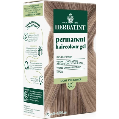 Herbatint permanentní barva na vlasy světle popelavá blond 8C 150 ml