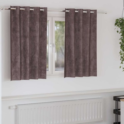 vidaXL Кадифени завеси С завеси 2 pcs Кафяво 140 x 140 cm Кадифе (4107658)