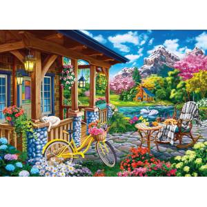 KS Games - Puzzle Colorful House Near the Lake - 500 piese