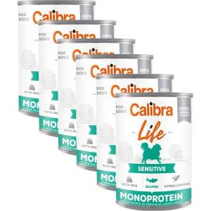 Calibra Dog Life Sensitive Salmon с ориз 6 x 400 г