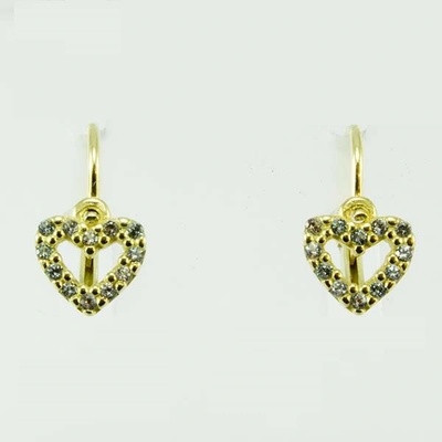 Zlatnictví U Kostela dětské zlaté náušnice modrá srdíčka 239517M