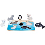 Hape Дървен пъзел Hape - Пипни и разпознай, полярни животни (H1620) - ozone