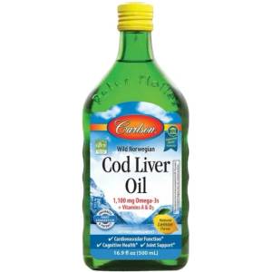 Carlson Labs Wild Norwegian Cod Liver Oil Liquid 1100 mg [500 мл] Лимон