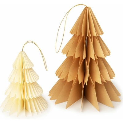 Vánoční ozdoba Hygge Xmass Trees 2ks, béžové & krémové, vel. S M