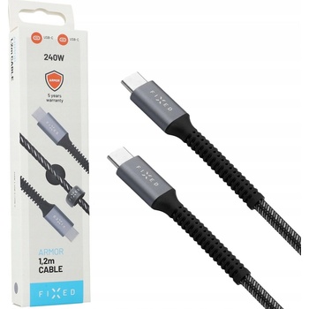 Fixed FIXDA-CC12-GR USB-C to USB-C PD, 1,2m, sivý
