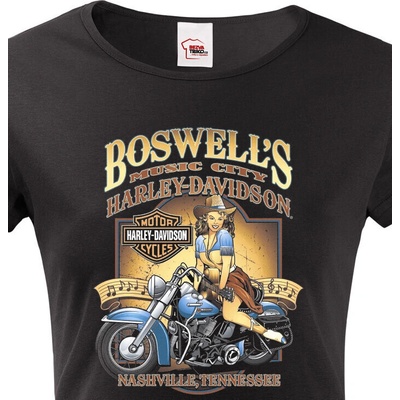 Bezvatriko.cz 1929 Dámské tričko Harley-Davidson 15 Černá