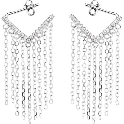 DELIS Дълги сребърни обеци 925, jw857, елегантен дизайн, с родиево покритие (jw857)