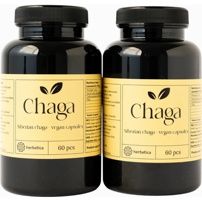 Herbatica Zvýhodnený set: 2 x Sibírska čaga 60 vegánskych kapsúl 300mg