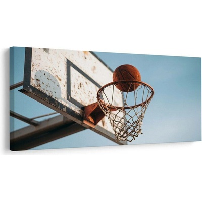 Obraz míč v basketbalovém koši - 60x30