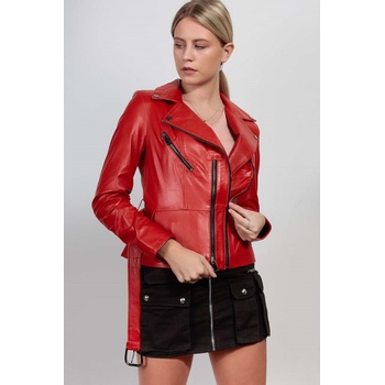 Leonardo Дамско кожено яке - Червен 987676 #266660 (266660_Червен)
