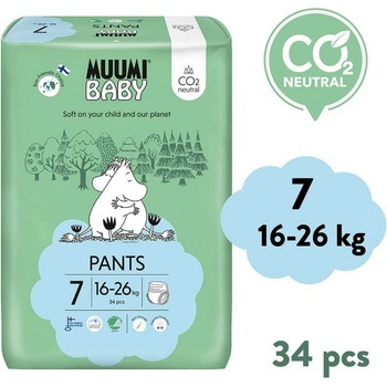Muumi Baby Pants 7 XL kalhotkové eko 16-26 kg 34 ks