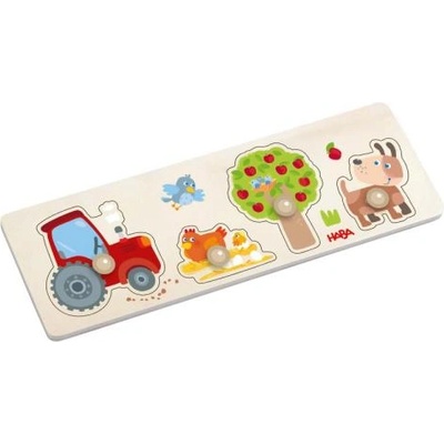 HABA Дървен пъзел с дръжка Ферма