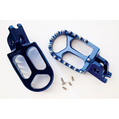 JR stupačky řidiče hliníkové KAWASAKI KXF 250 06-14, KXF 450 07-14 barva modrá (2 kusy)