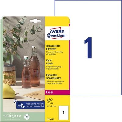 Avery-Zweckform L7784-25 poylesterová fólie transparentní 210 x 297 mm 25 ks