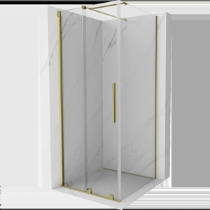 Mexen Velar плъзгаща се душ кабина 110 x 110 см, прозрачна, златна - 871-110-110-01-50 (871-110-110-01-50)