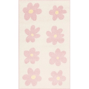 FD Детски килим в цвят слонова кост и розово 120x170 cm Dazzy Rose - FD (5901760436403)