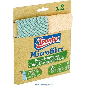 Spontex Microfibre Recyclingfasern mikroutierka z recyklovaných vlákien 30 x 30 cm 2 ks