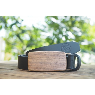 Wood Style opasek Slim Ořech americký černá