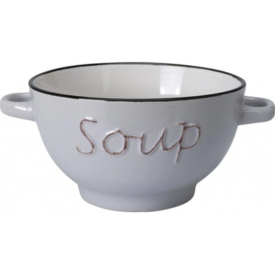 Siaki Collection Kameninová miska na polévku Soup šedá 650 ml