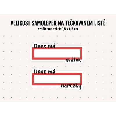 Fleppi Samolepky Dnes má svátek v různých barvách Druh: pastelově růžové FLEPISV01
