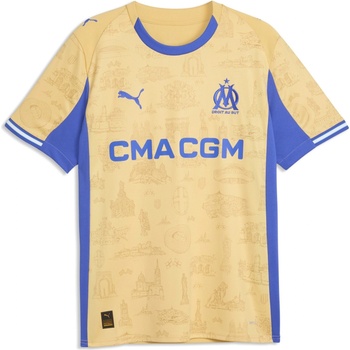 PUMA PUMA Olympique Marseille Fourth Shirt 25/26 Mens - Gold/Royal Blue