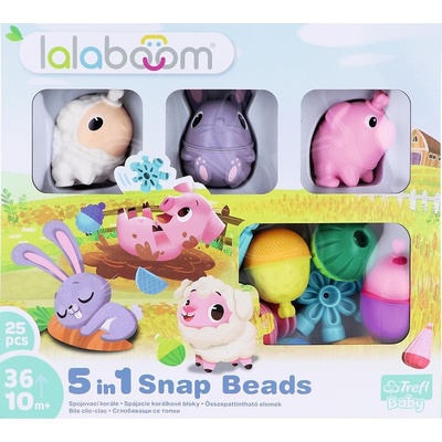 Lalaboom 5v1 Spojovací korále: Zvířátka z farmy 25 ks